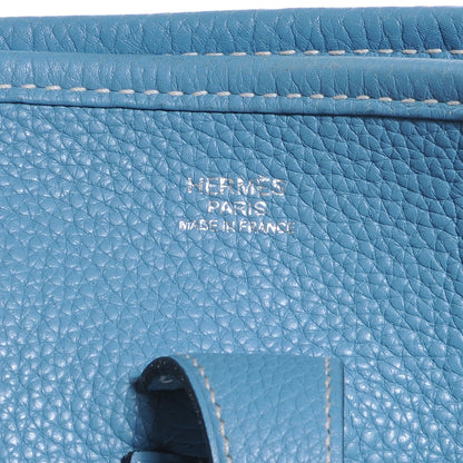 Hermes Taurillon Clemence Evelyne III PM Blue Jean 6 of 7