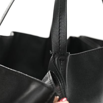 Celine Smooth Lambskin Horizontal Zipper Gusset Cabas Black 11 of 14