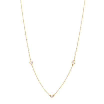 Tiffany 18K Yellow Gold Diamond .42ct Elsa Peretti Diamonds by the Yard 3 Station Necklace 1 of 4
