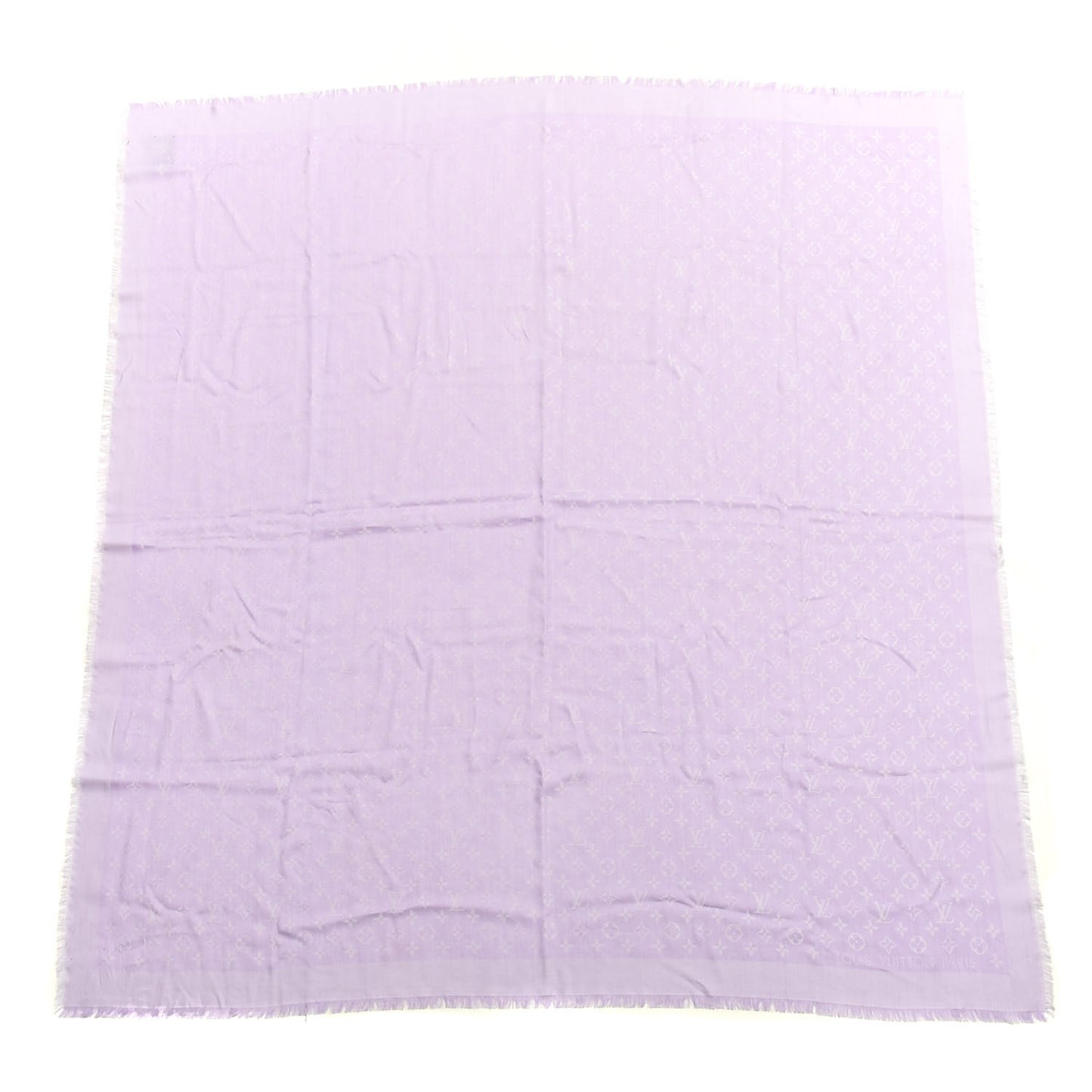 Silk Wool Monogram Shawl Mauve