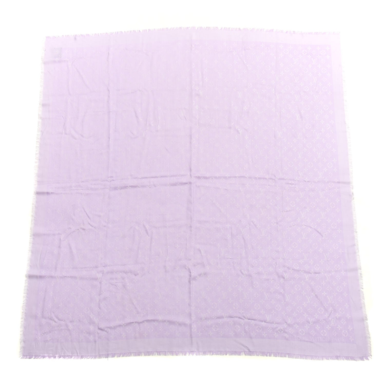 Louis Vuitton Silk Wool Monogram Shawl Mauve 1 of 3