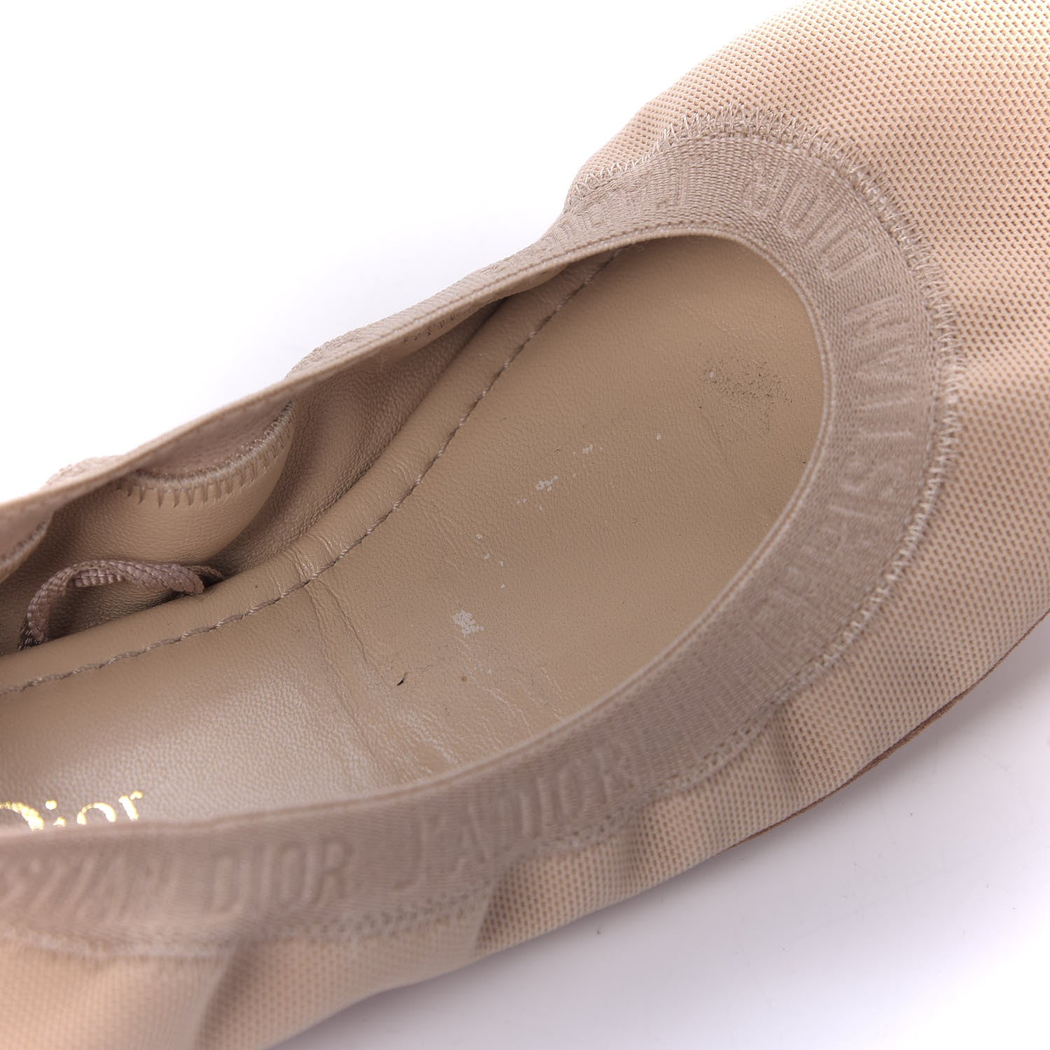Christian Dior Micro Resille Academy Ballerina Flats 37.5 Nude 8 of 11