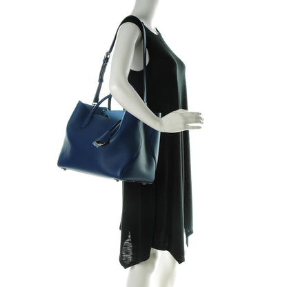 Christian Dior Supple Grained Calfskin Large Open Bar Tote Blue 2 of 6
