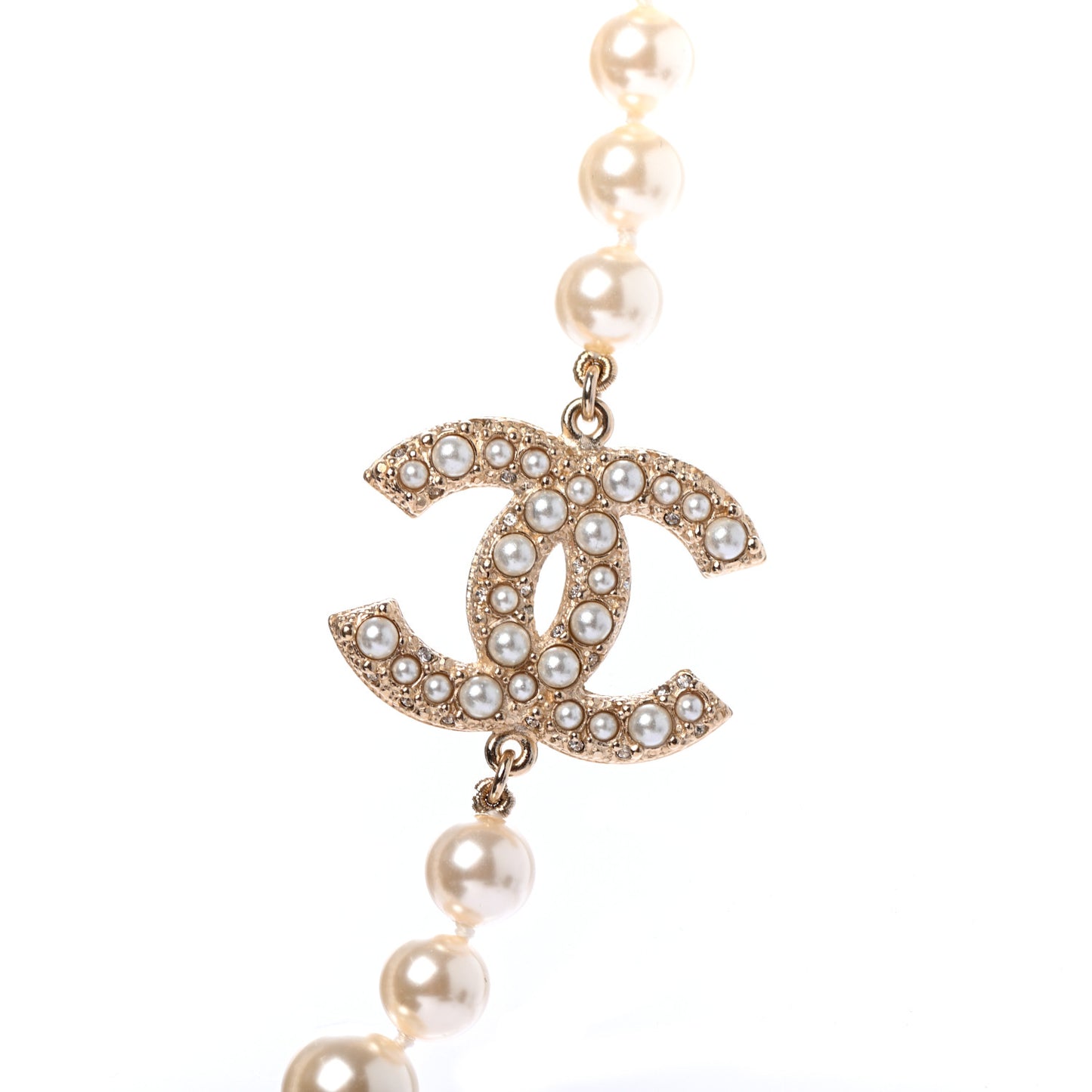 Pearl CC 100th Anniversary Necklace Light Gold