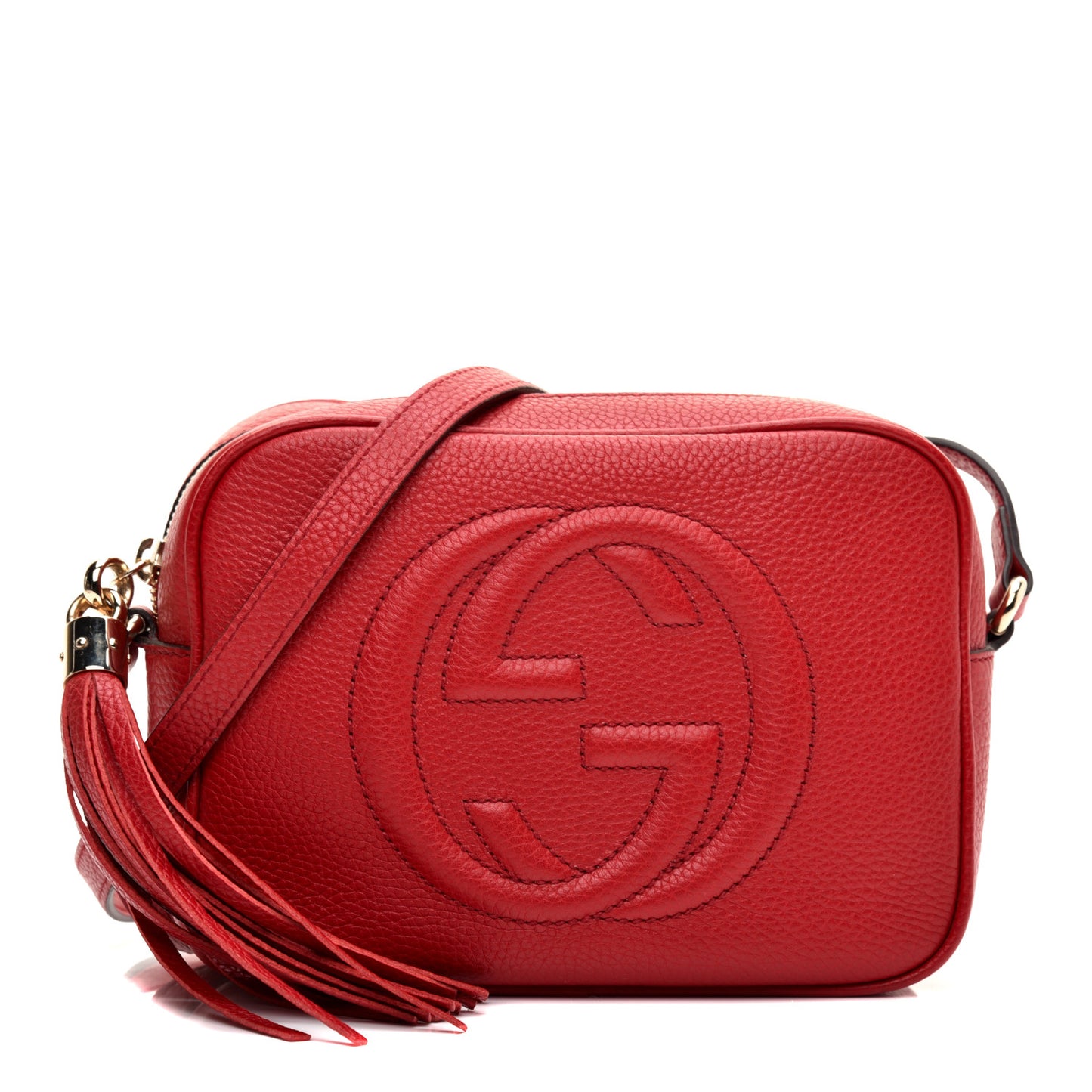 Pebbled Calfskin Small Soho Disco Bag Tabasco Red