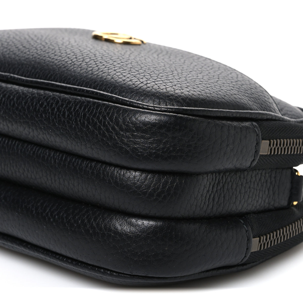 Pebbled Calfskin Super Mini GG Marmont Chain Shoulder Bag Black
