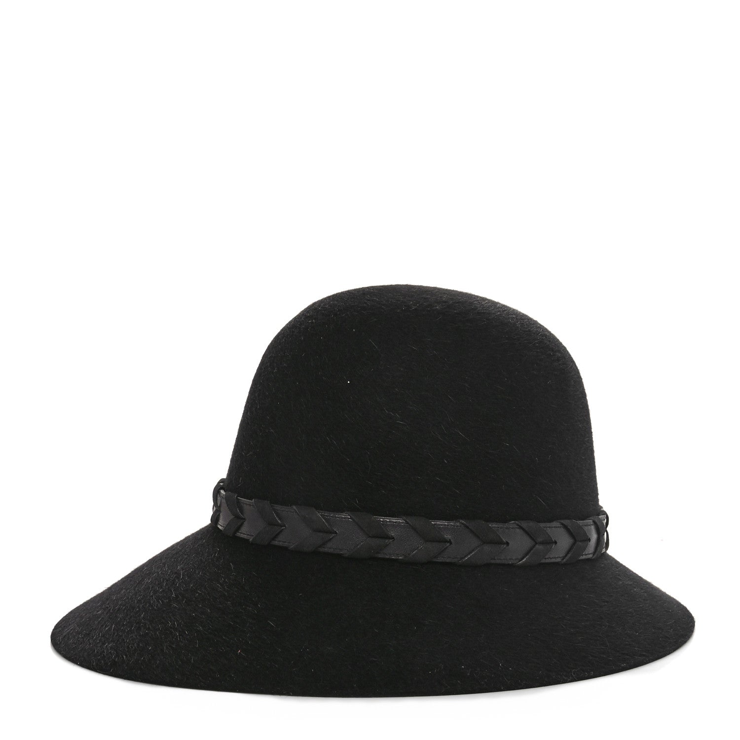 Hermes Rabbit Felt Lambskin Hat 58 Black 4 of 10