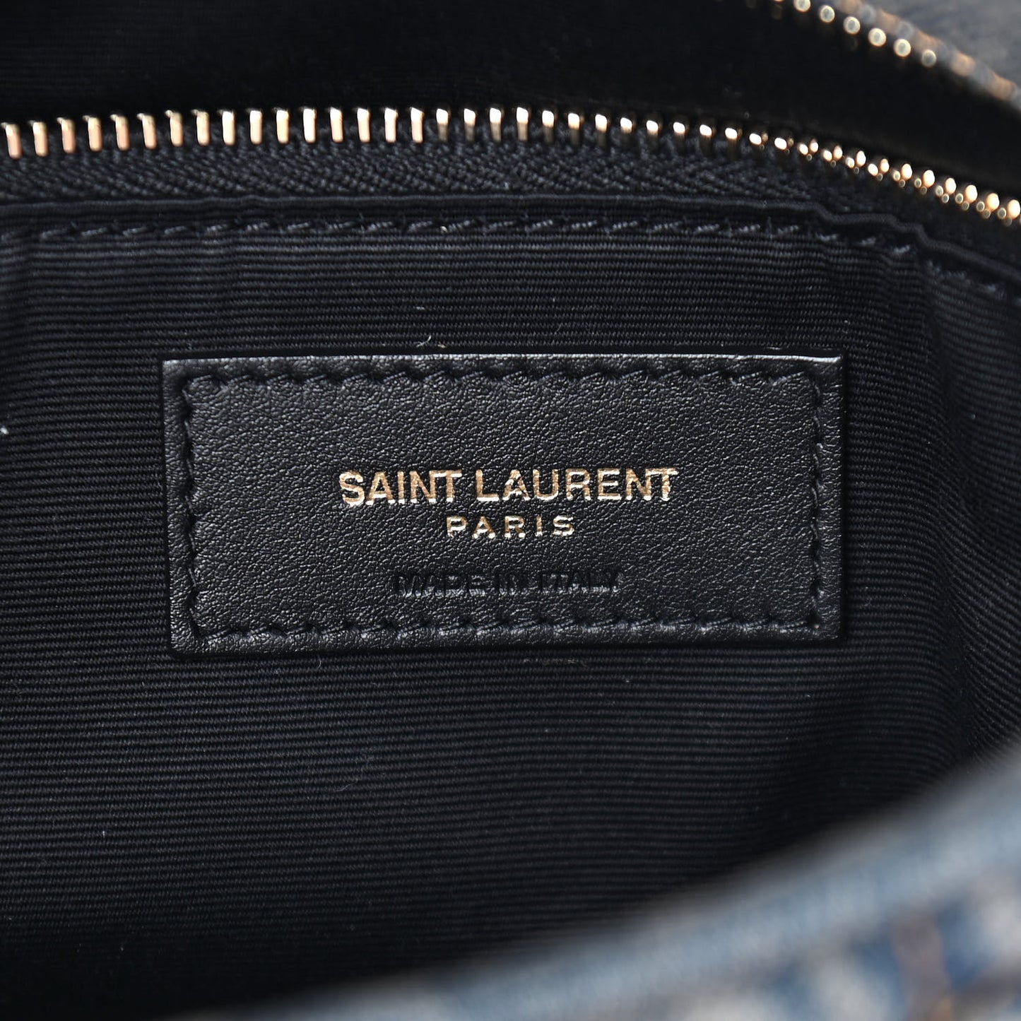 Denim Quilted Toy Loulou Puffer Monogram Chain Satchel Blue Black