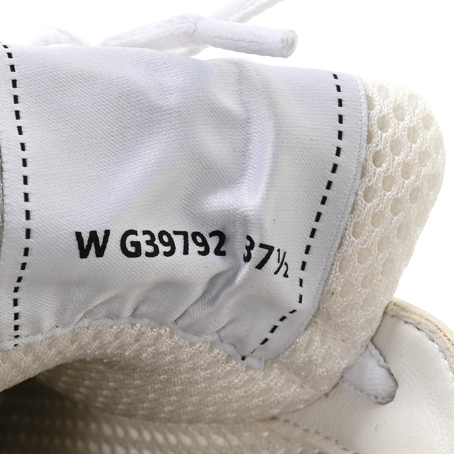Fabric Laminated Calfskin Stretch CC Womens Sneakers 37.5 White Silver
