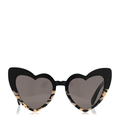 Saint Laurent Acetate Heart Frame Loulou SL181 Sunglasses Black White Havana 2 of 8