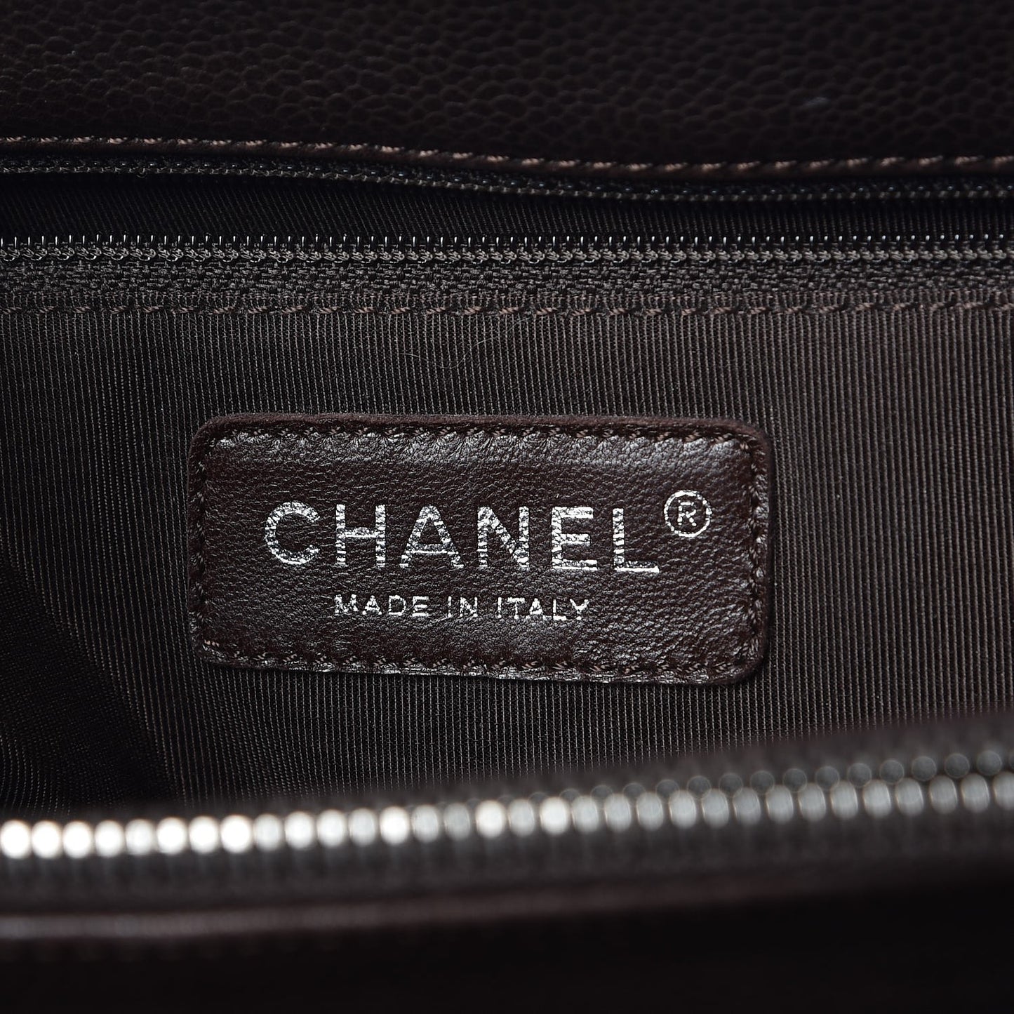 Caviar Quilted Grand Shopping Tote GST Dark Brown