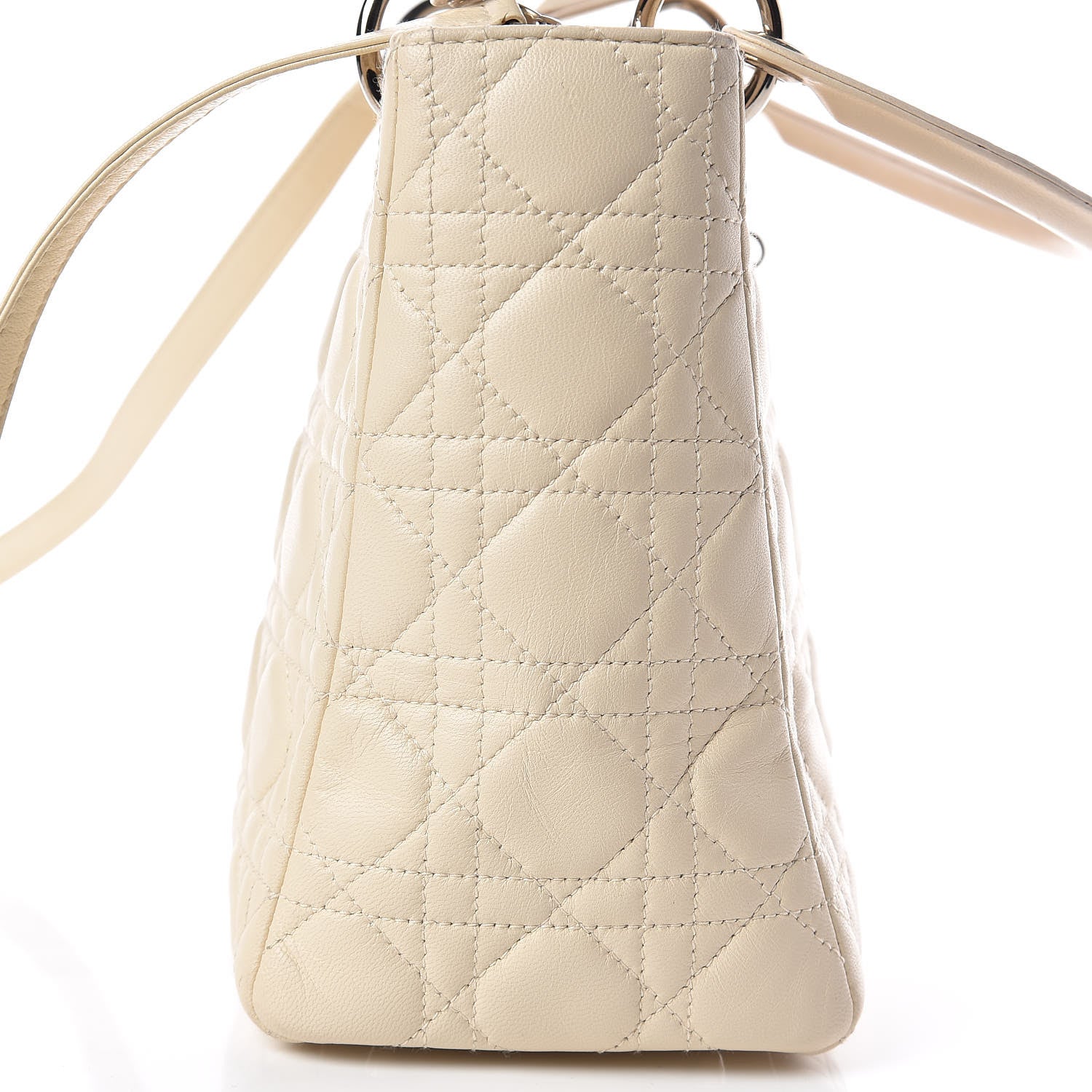 Christian Dior Lambskin Cannage Medium Lady Dior Light Beige 16 of 21
