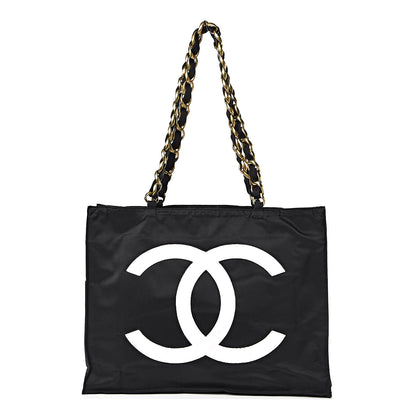 Chanel Canvas Chain Jumbo CC Tote Black 1 of 13