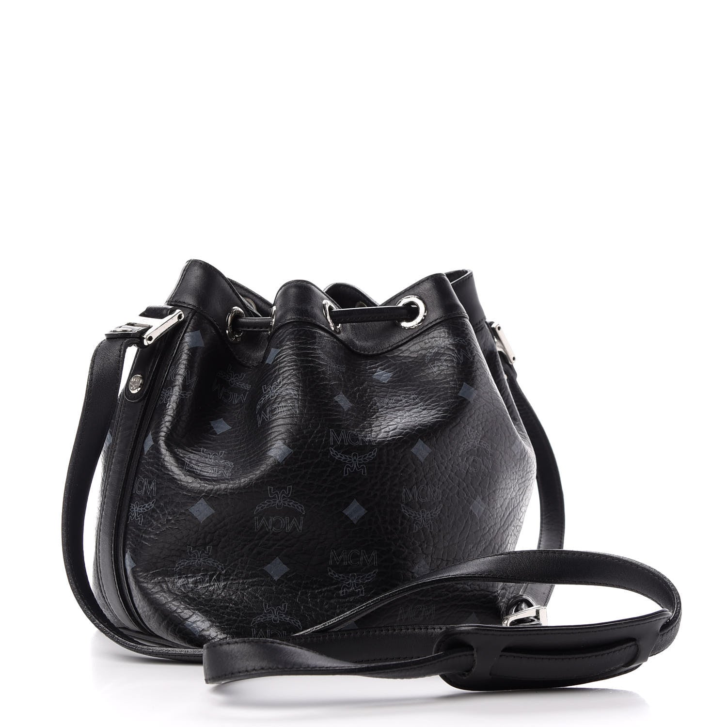 MCM Visetos Essential Drawstring Bucket Bag Black 3 of 9