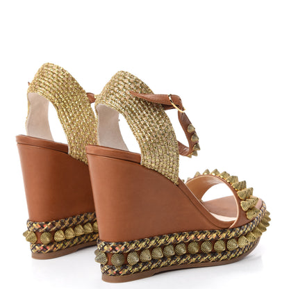 Christian Louboutin Calfskin Cordorella 110 Wedge Sandals 35 Version Cuoio 4 of 10