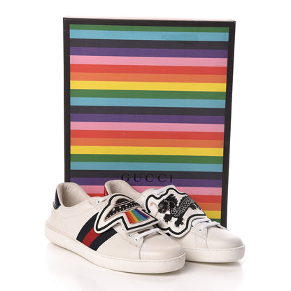 Gucci Calfskin Ayers Web UFO Dragon Embroidered Mens Ace Sneakers 7.5 White 8 of 8