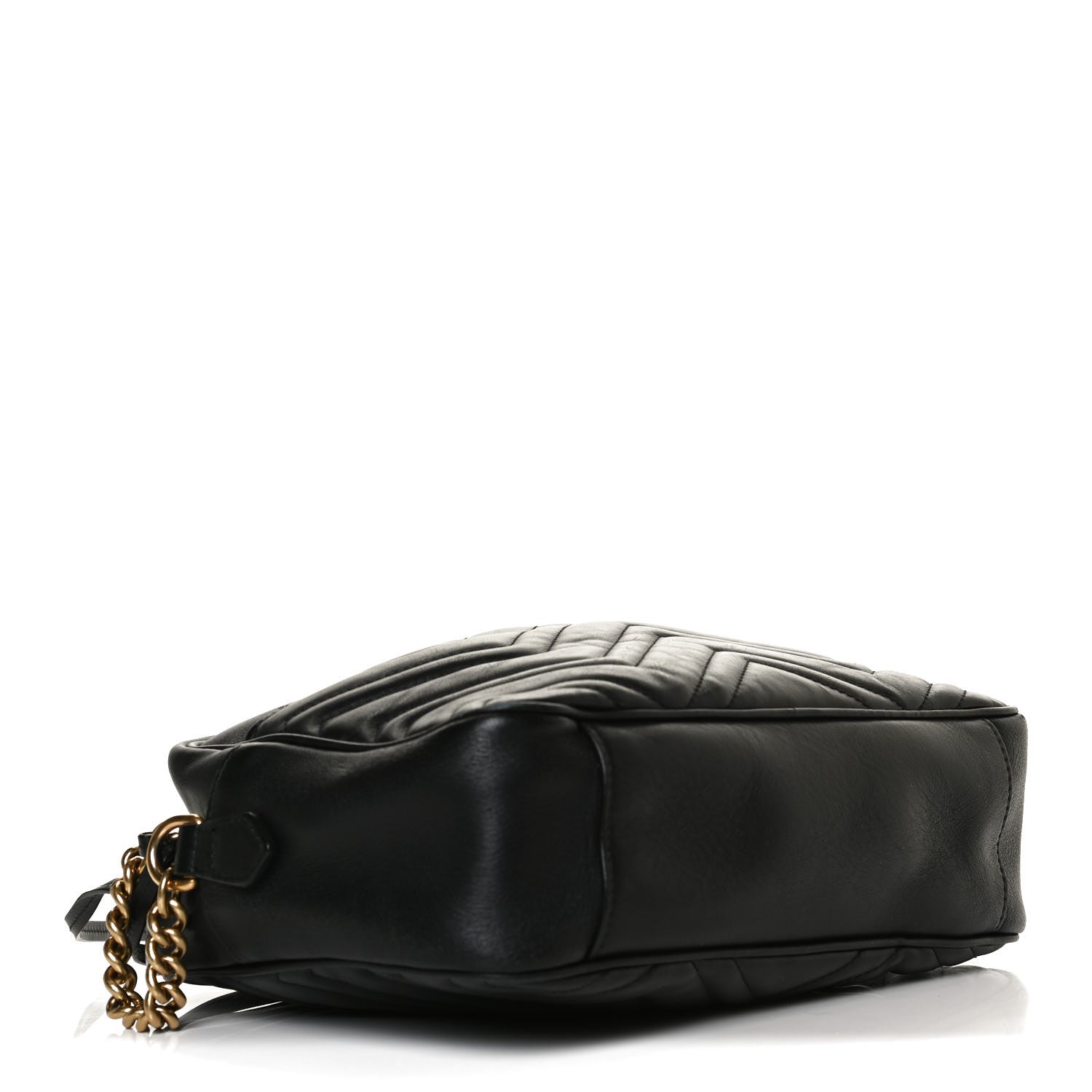 Gucci Calfskin Matelasse Medium GG Marmont Chain Shoulder Bag Black 7 of 27