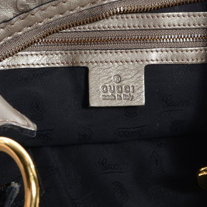 Gucci Guccissima Medium Jockey Hobo Metallic Pewter 7 of 10