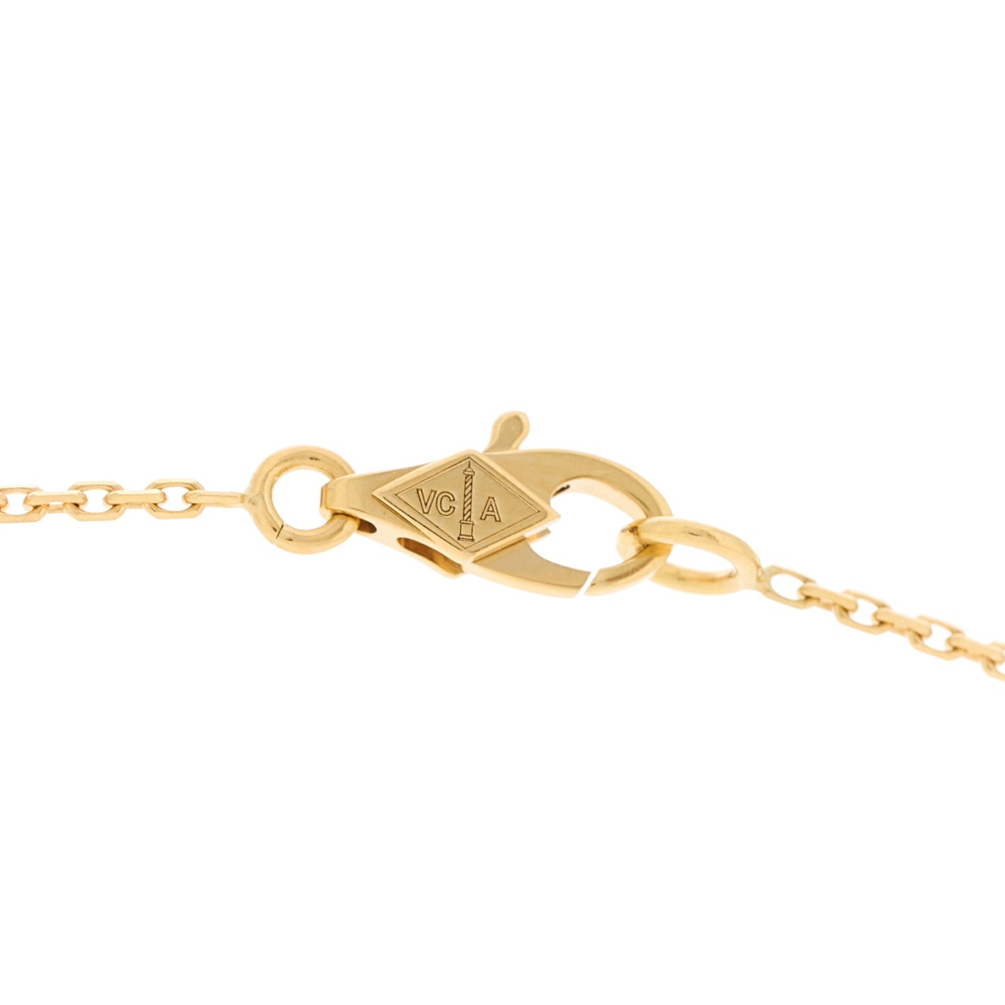 18K Yellow Gold Mother of Pearl Sweet Alhambra Butterfly Pendant Necklace