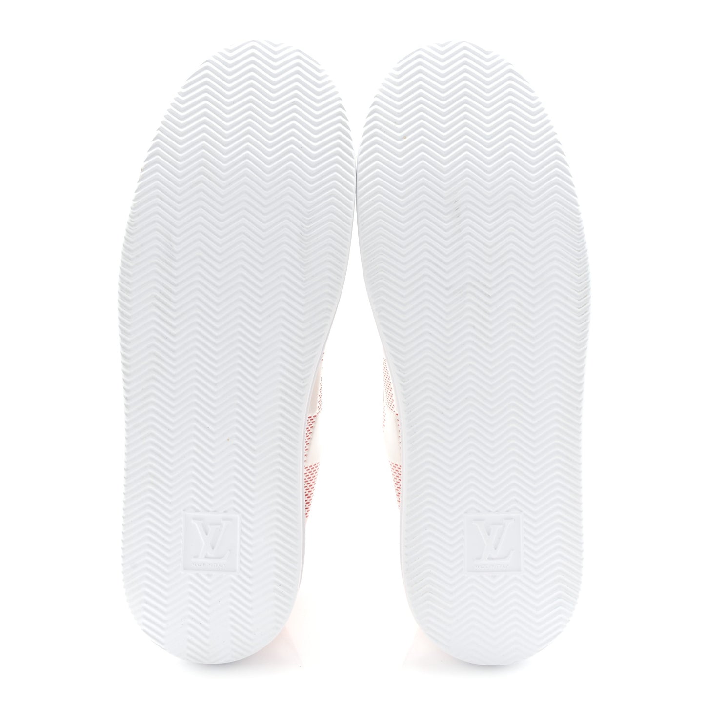 Damier Calfskin Mens Beverly Hills Sneakers 9 White Rouge
