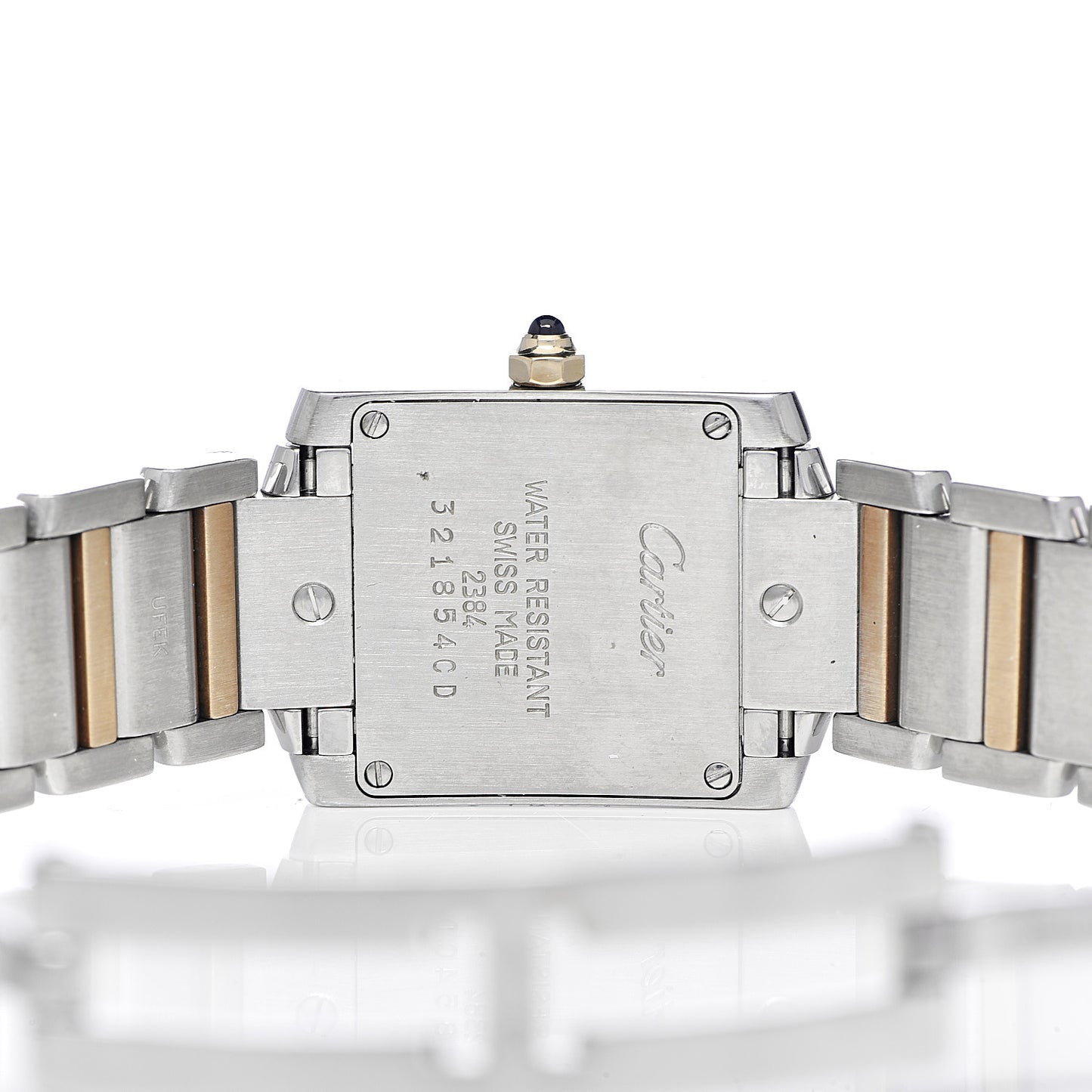 Stainless Steel 18K Yellow Gold 20mm Tank Francaise Quartz Watch