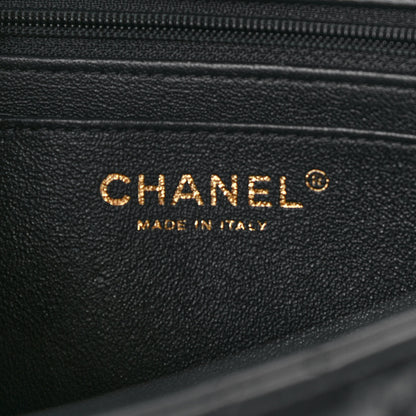 Chanel Lambskin Quilted Mini Top Handle Rectangular Flap Black 6 of 9