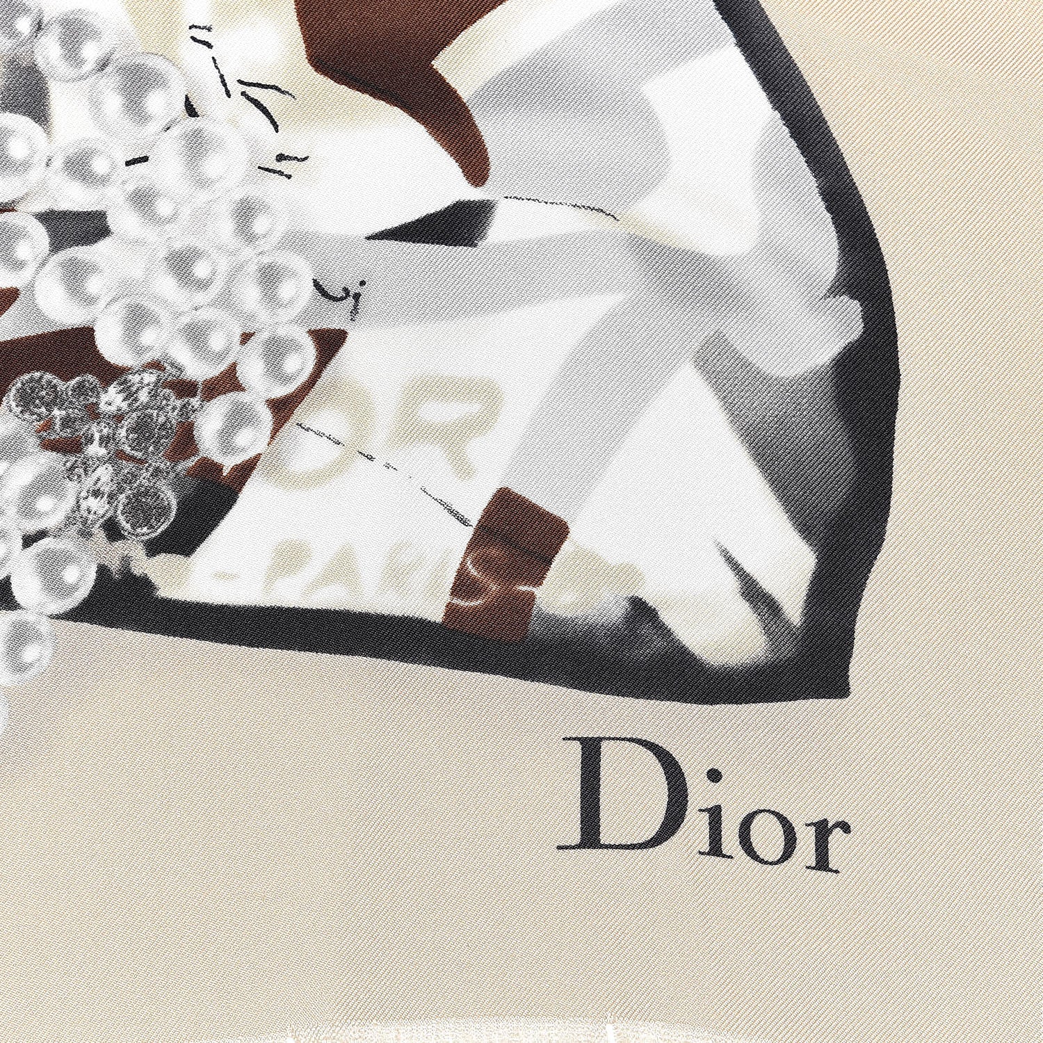 Christian Dior Silk Square Miss Dior Scarf Black Multi 3 of 4
