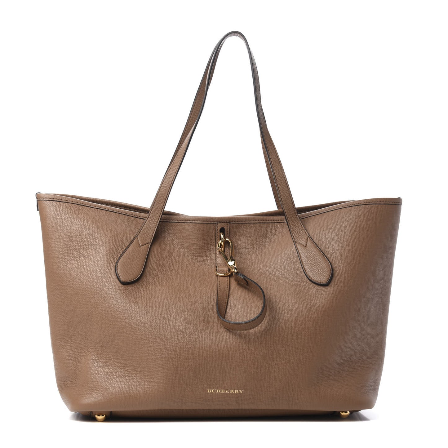 Grainy Calfskin Medium Honeybrook Tote Dark Sand