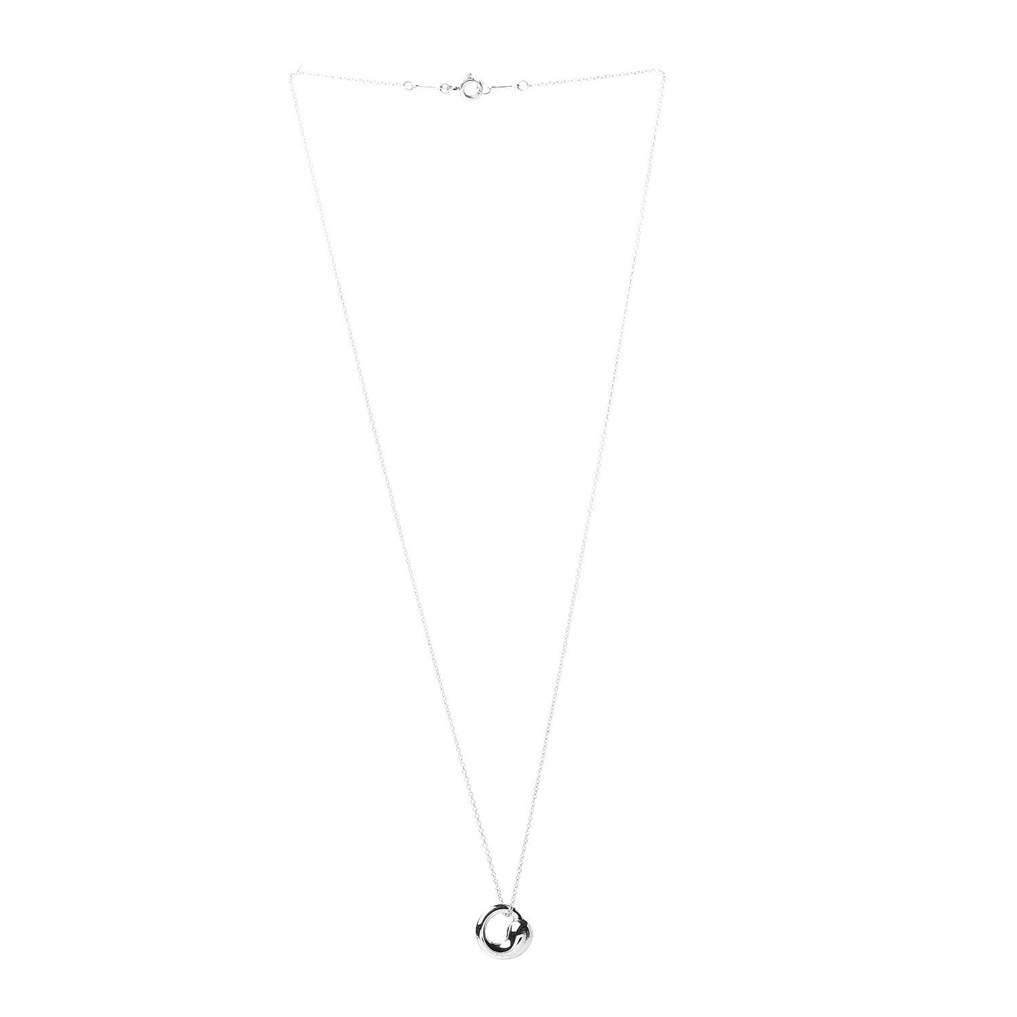 Sterling Silver 12mm Elsa Peretti Eternal Circle Pendant Necklace