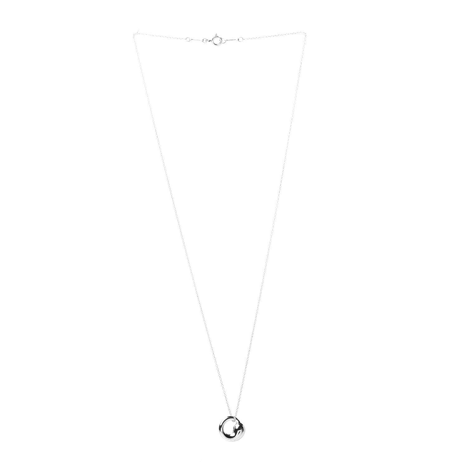 Tiffany Sterling Silver 12mm Elsa Peretti Eternal Circle Pendant Necklace 3 of 4