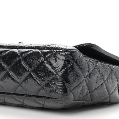 Chanel Crinkled Patent Quilted Jumbo Single Flap Black 6 of 12