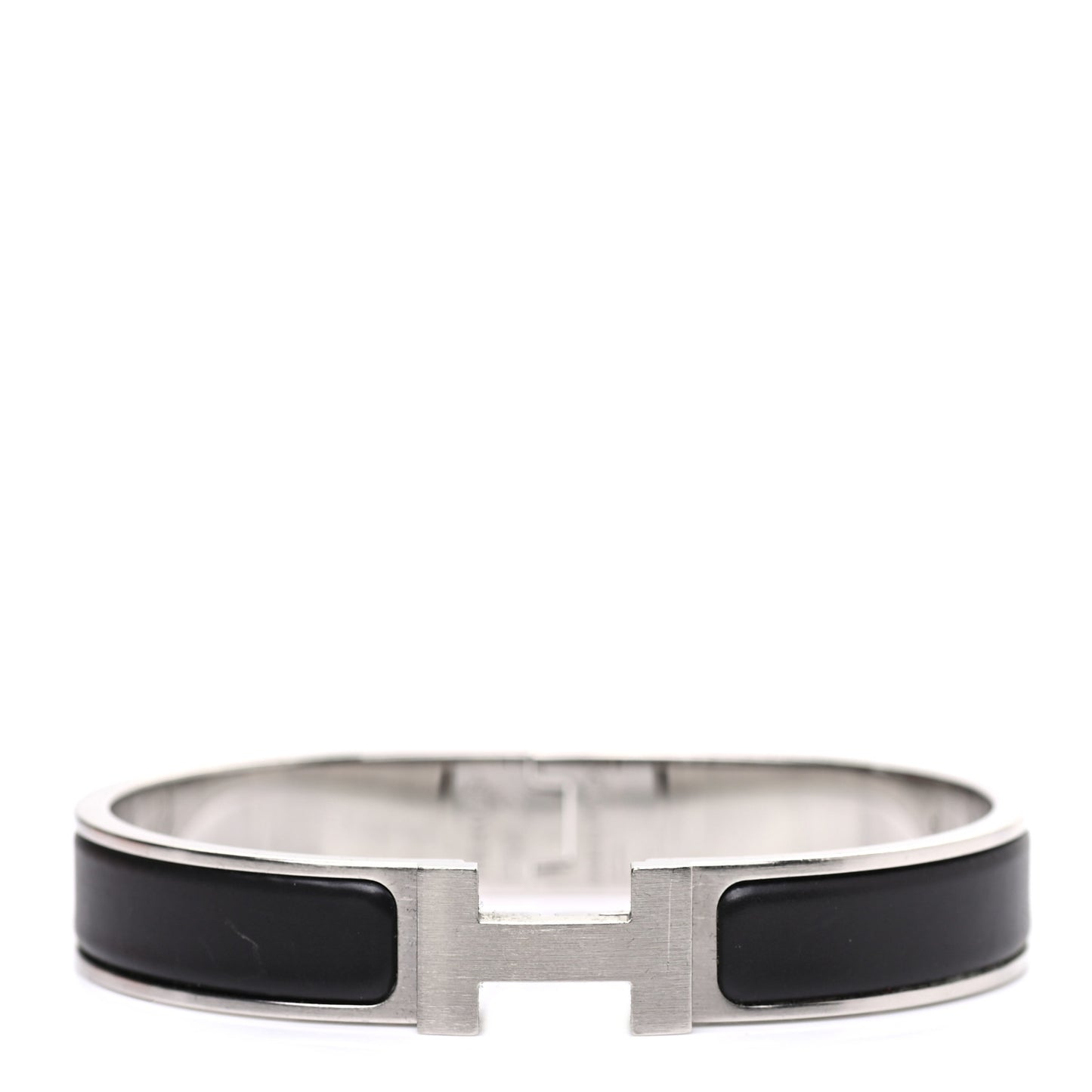 Matte Enamel Narrow Clic Clac HH Bracelet GM Black