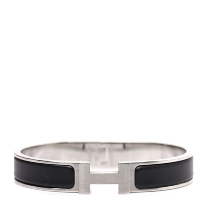 Hermes Matte Enamel Narrow Clic Clac HH Bracelet GM Black 1 of 5