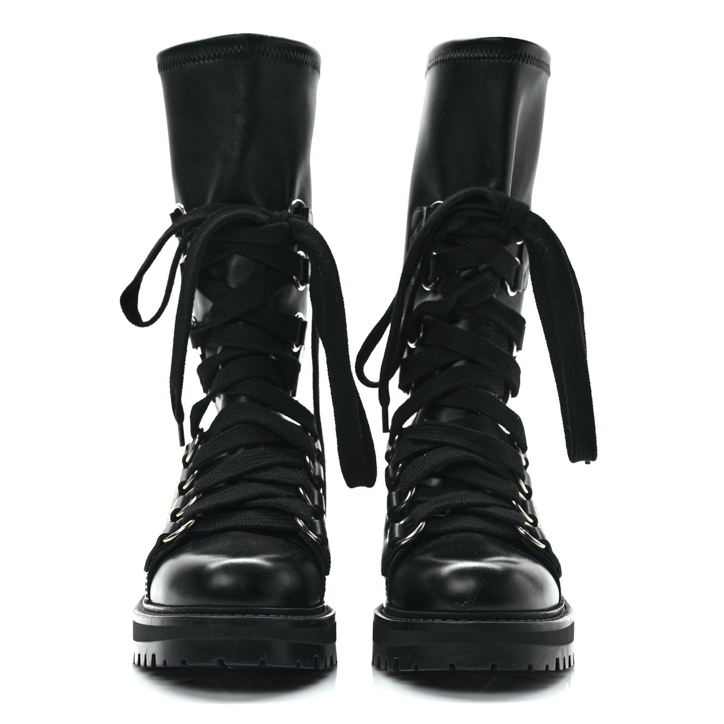 Lambskin Stretch D-Fight Ankle Boots 35.5 Black