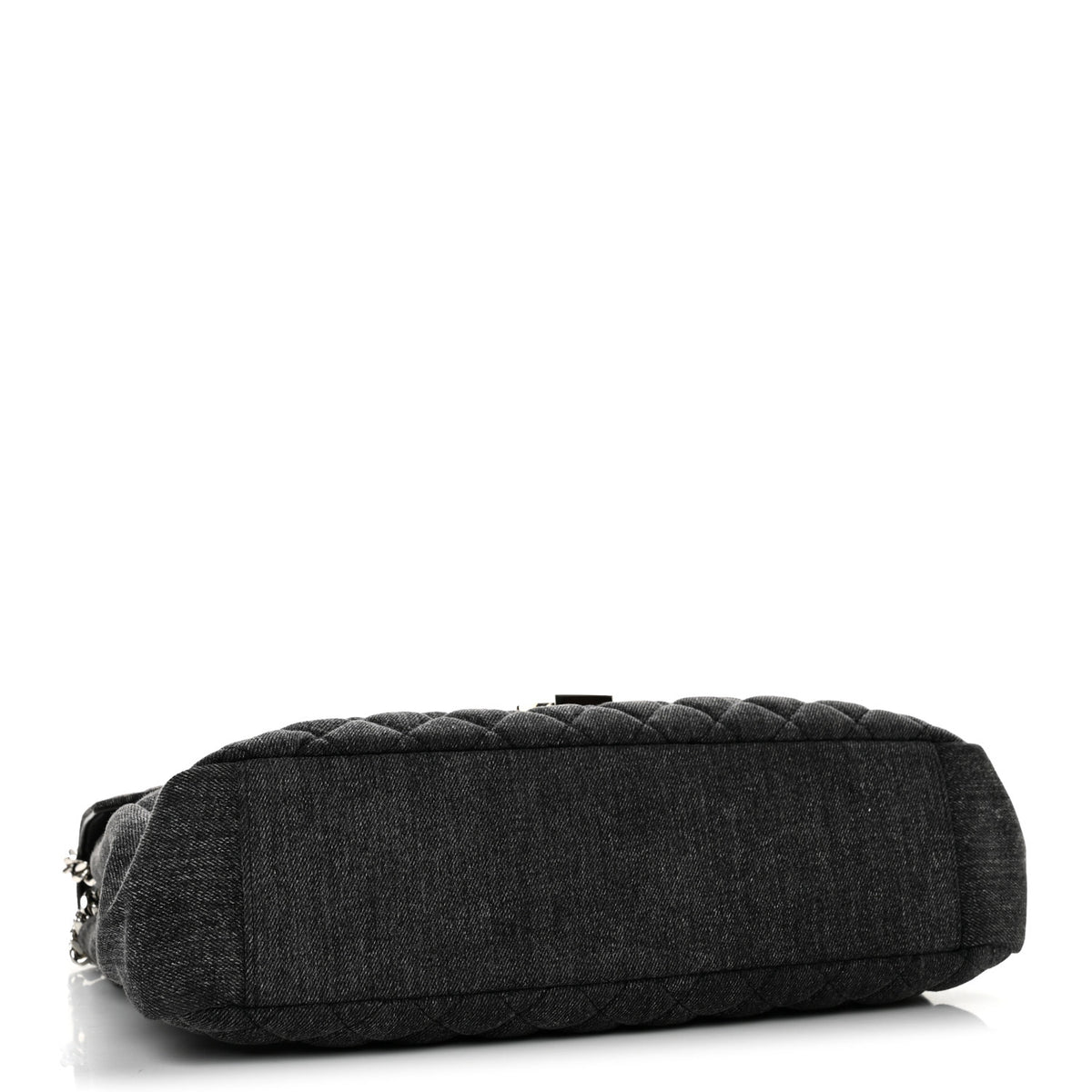 Saint Laurent Denim Mixed Matelasse Triquilt Large Monogram Envelope Satchel Black 4 of 13