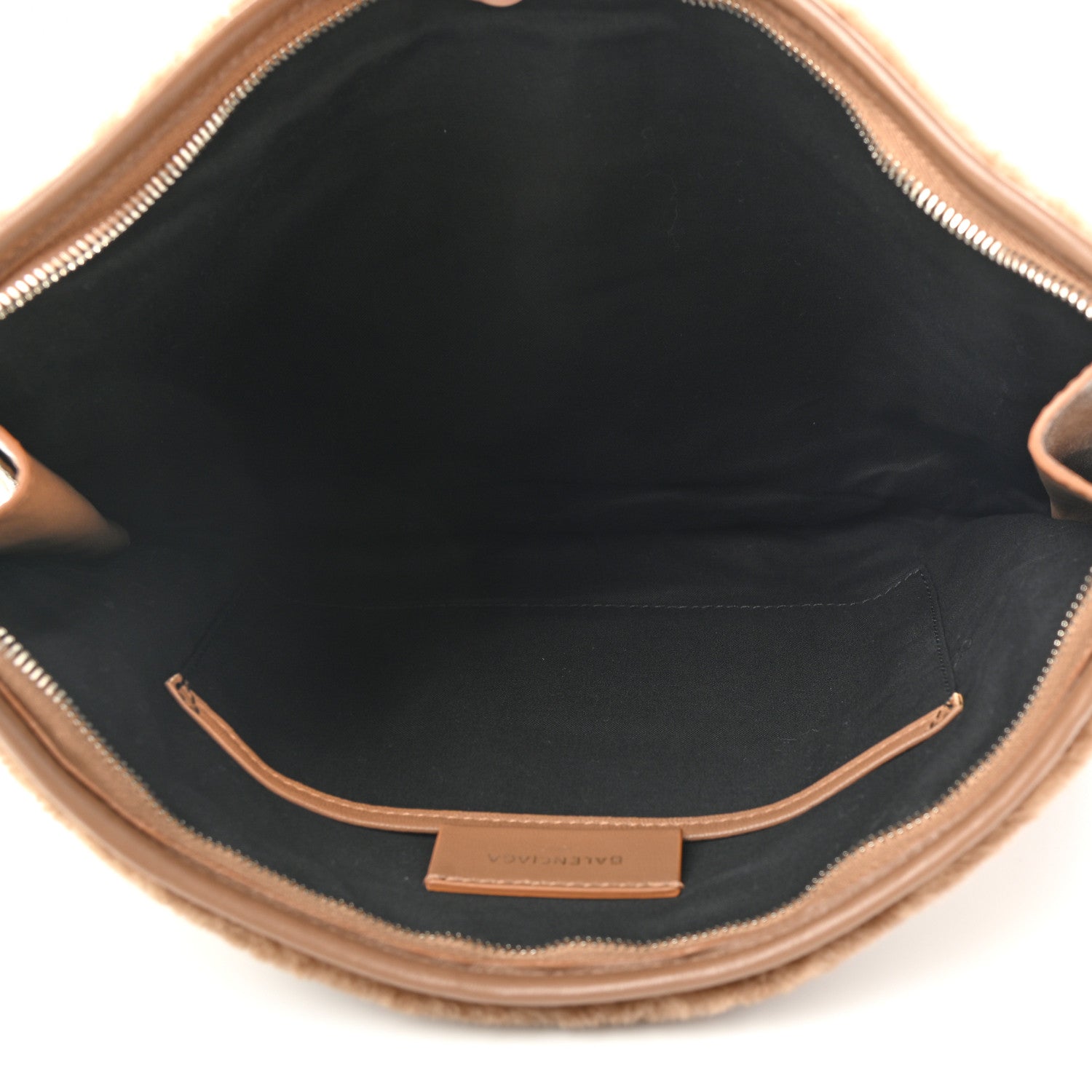 Balenciaga Shearling Bazar Pouch Beige 5 of 7