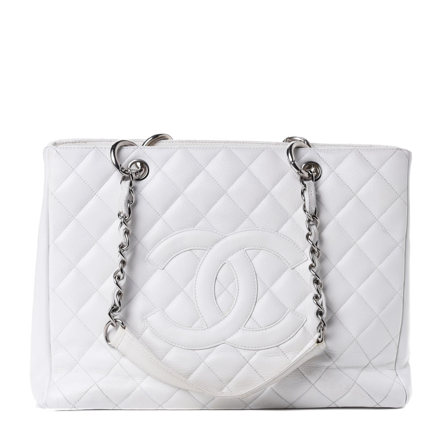 Chanel Caviar Quilted Grand Shopping Tote GST White 1 of 5