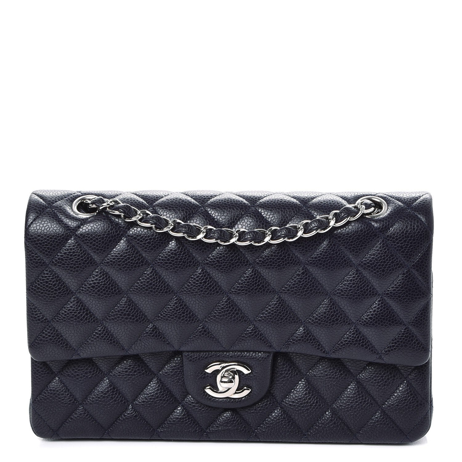 Chanel Caviar Quilted Medium Double Flap Navy 1 of 7
