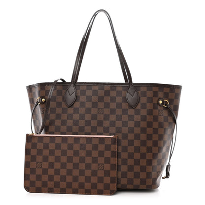 Louis Vuitton Damier Ebene Neo Neverfull MM Rose Ballerine 1 of 15