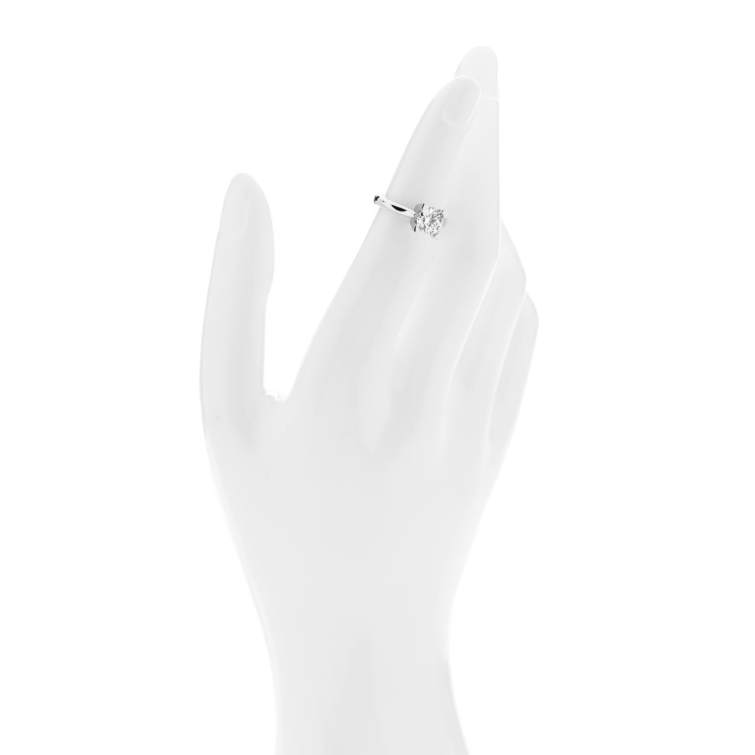 Harry Winston Platinum Diamond 1.12ct HW Logo Engagement Ring 46 3.75 2 of 7