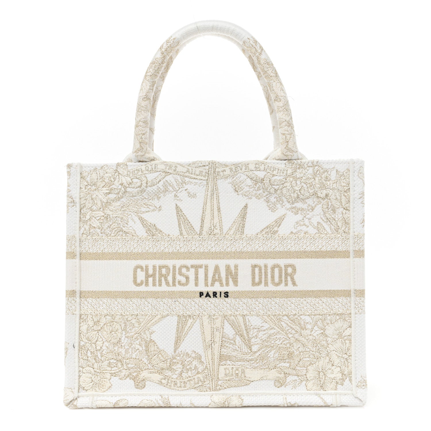 Christian Dior Canvas Embroidered Small Rêve d'Infini Book Tote Gold 1 of 7
