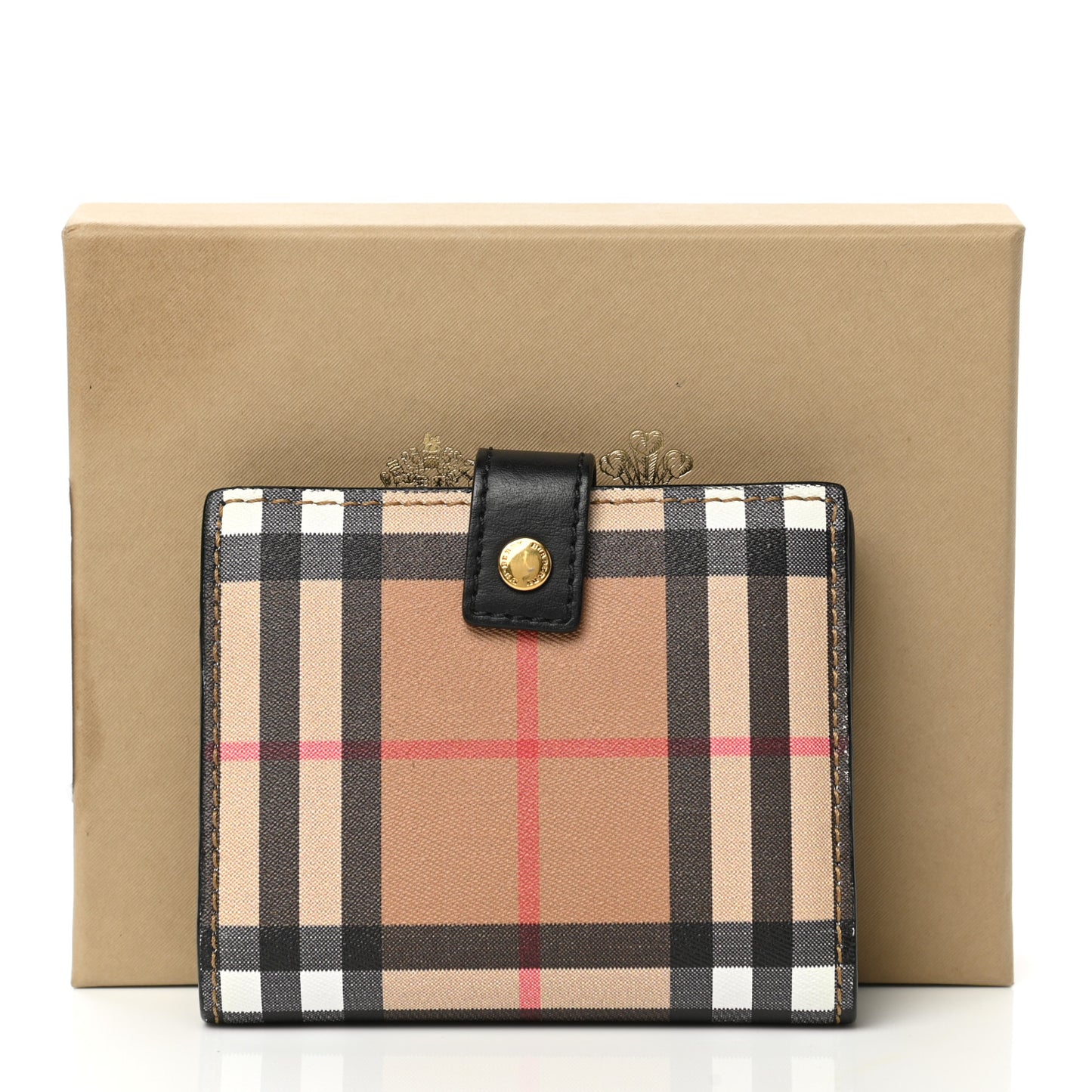Canvas Vintage Check Coin Purse Wallet Black