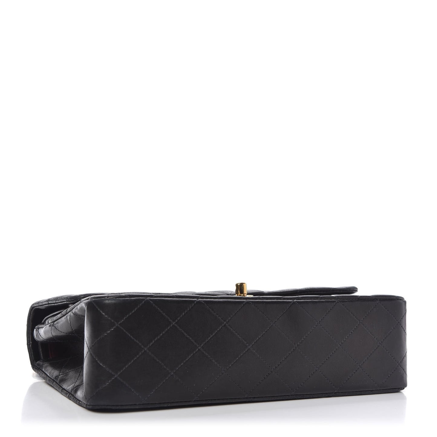 Lambskin Quilted Medium Double Flap Black
