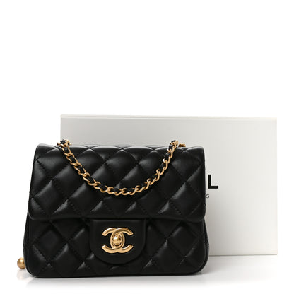 Chanel Lambskin Quilted Mini Pearl Crush Flap Black 11 of 11