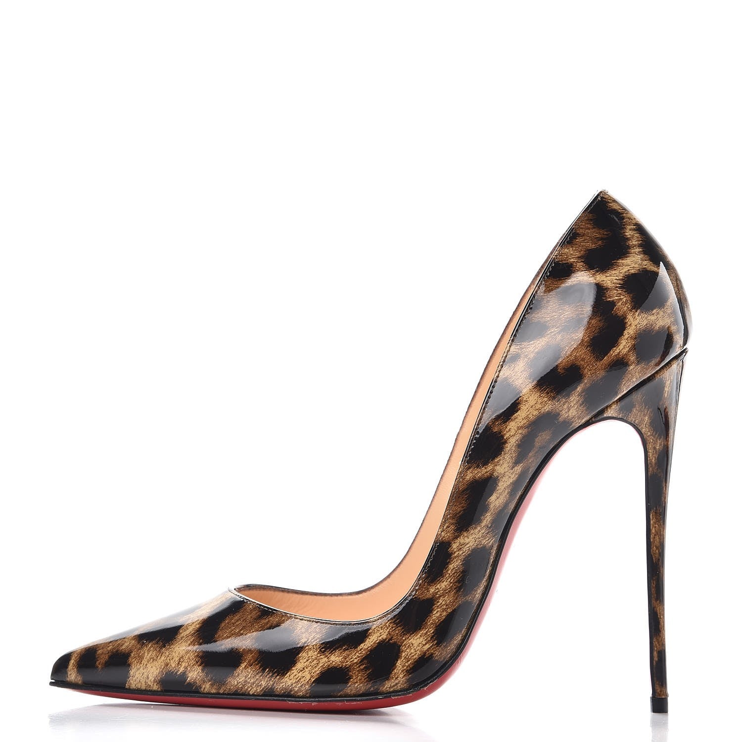 Christian Louboutin Patent Leopardino So Kate 120 Pumps 38 Brown 1 of 11