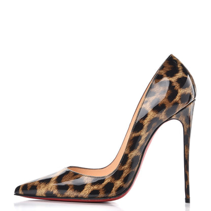 Christian Louboutin Patent Leopardino So Kate 120 Pumps 38 Brown 1 of 11