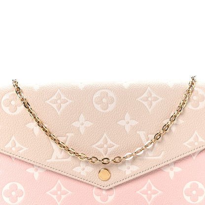 Louis Vuitton Empreinte Spring in the City Felicie Pochette Chain Wallet Pink Beige Yellow 8 of 11