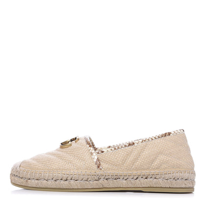Gucci Straw Elaphe Matelasse GG Marmont Espadrilles 38 Natural Cream Brown 1 of 11