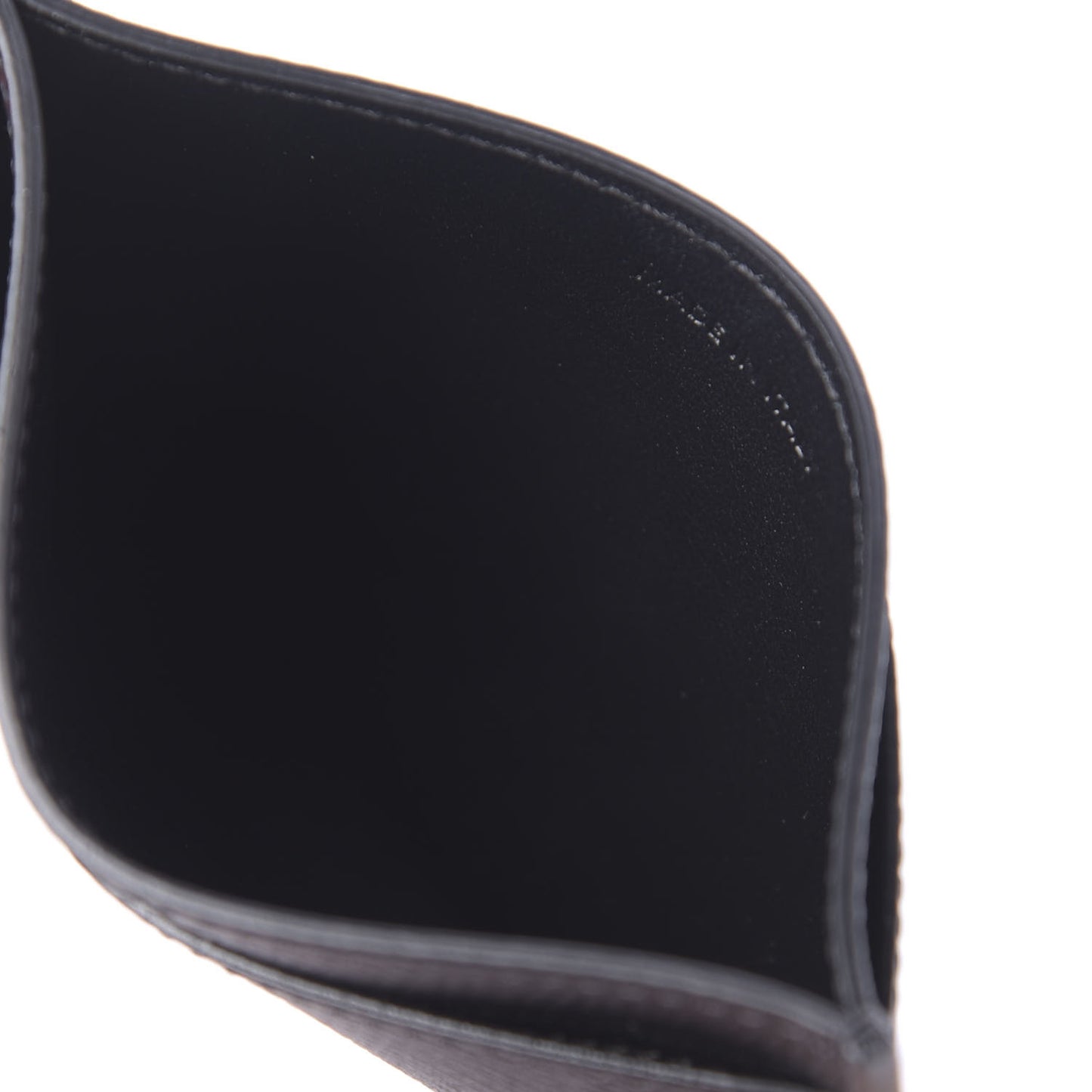 Grained Calfskin Card Holder Black