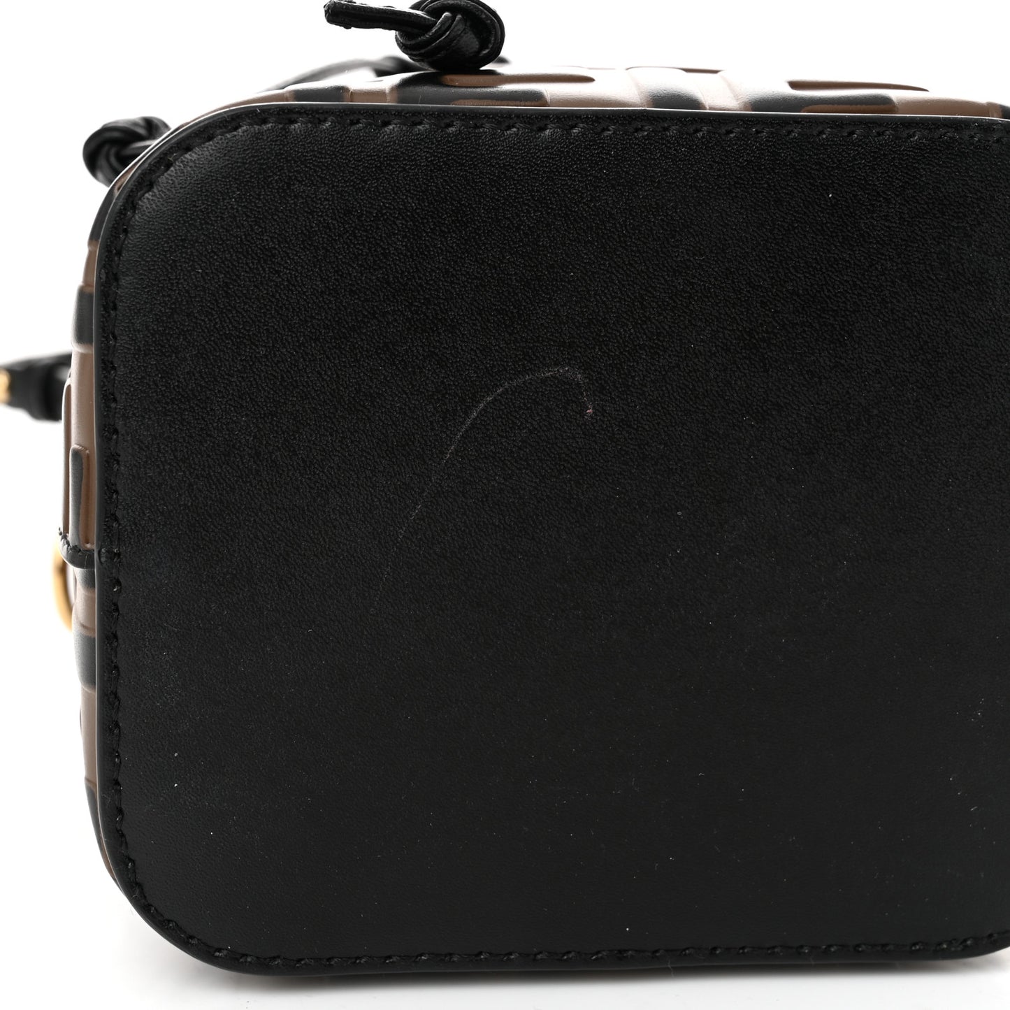 Vitello Liberty F is Fendi Bi-Color FF 1974 Embossed Mini Mon Tresor Bucket Bag Maya Black